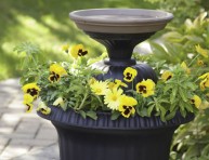 imagen Cómo hacer una fuente para pájaros con flores